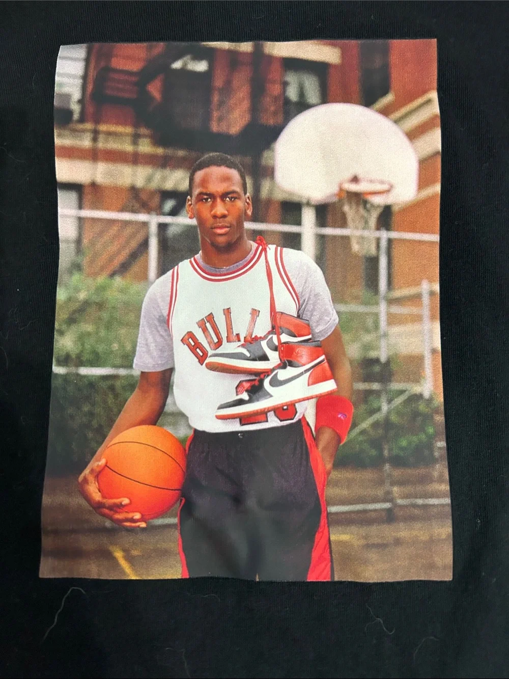 Jordan Black T-Shirt with Basketball Graphic